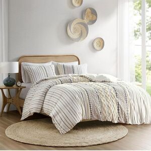 New! INK+IVY Imani 100% Cotton‎ Duvet Mid Century Modern Design 3 Piece